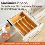 SMIRLY Silverware Drawer Organizer – Bamboo Kitchen Drawer Organizer, Adjustable Utensil Holder and Cutlery Tray, Drawer Dividers for Flatware and Kitchen Utensils