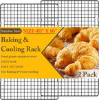 2PCS Cooling Racks for Cooking and Baking - 10" x 16"Heavy Duty Stainless Steel Wire Rack for Baking, Grilling, Roasting - Oven & Dishwasher Safe - Fits Half Sheet Pan（Black）