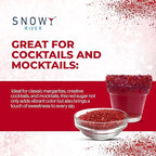 Snowy River Red, Cocktail & Margarita Sugar Rimmer - Vibrant Color Glass Rimming Sugar with Medium Crystal Texture - 8oz