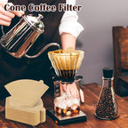 100 Count #4 Cone Coffee Filters 8-12 Cup, Natural Coffee Filters 4 Cone Paper fits for Pour Over and Drip Coffee Maker, Unbleached, Chlorine Free