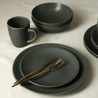 Stone Lain Grao Stoneware 32-Piece Dinnerware Set, Green