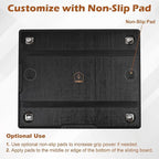 Joy&Grace Appliance Slider for Kitchen Appliances 360° Rolling Sliding Tray for Coffee Maker Countertop, Bamboo Coffee Pot Slider Rolling Tray with Universal Rollers (Black, Large 16"x13")