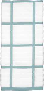 All-Clad Checked Kitchen Towel: Highly Absorbent, Super Soft Long Lasting - 100% Cotton, 17"x30" Tea Towel for Cleaning & Drying Dishes, Pans, Glassware, or Countertops, (1-Pack), Rainfall