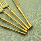 Gugrida Unique & Beautiful Flatware Set - 5 Piece Iridescent Silverware Sets | 18/10 Stainless Steel Reusable Cutlery Set | Gold Utensils Service For 1 with Dessert Fork, Knife, Spoon, Dinner Fork