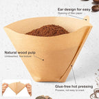 100Pcs Coffee Filters #4, Unbleached Natural Coffee Filters 8-12 Cup, Disposable Coffee Filters, 4 Cone Paper Compatible with Ninja Coffee Maker, Pour Over and Drip Coffee Maker