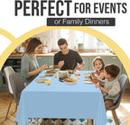 Party Solids 66% Thicker Premium Plastic Table Cloth Rectangle Table Cover 0.5 Mil 12 Pack Light Blue Table Cloth 54 Inch x 108 Inch Disposable Tablecloth Won't Tear Easily Like Cheap Thin Brands