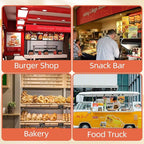 Hakka Commercial Burger Machine, Vertical 2000W Chain Type Automatic Unlimited Electric Bun Toaster for Fast Food Restaurant Grilling Browning EGO 1400 Slices/Hour