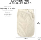 (2-Pack, Large 12in x 12in) Organic Cotton Cold Brew Coffee Bag - Designed in California - Reusable Coffee Filter with EasyOpen Drawstring Cold Brew Maker for Pitchers, Mason Jars, & Toddy Systems
