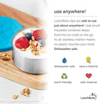 LunchBots 4.5 oz Stainless Steel Dressing Container for Condiments, Dips, Snacks, Dipping Sauce Cups with Silicone Lid, Fits in Lunch Bags and Bento Boxes - Set of 2 (Aqua)
