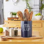 DII Kitchen Accessories Retro Collection Ceramics, Utensil Holder, Nautical Blue