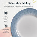 Portmeirion Potter's Mist Dinner Plate (Set of 4) - 10.5-Inch Stackable Earthenware Plates - Microwave & Dishwasher Safe, Handcrafted Dinnerware for Casual & Formal Table Settings (Blue Mist)