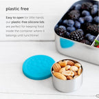 LunchBots 1.5 oz Stainless Steel Dressing Container for Condiments, Dips, Snacks, Dipping Sauce Cups with Silicone Lid, Fits in Lunch Bags and Bento Boxes – Set of 3 (Floral)