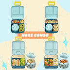 Bento Lunch Box for Kids with 8oz Soup Thermo Leak-Proof Lunch Food Containers with Snack Sauce Container for Kid Toddler Girls Boys to School (Screaming Dinosaur)