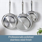 All-Clad D3 3-Ply Stainless Steel Cookware Set – 7-Piece Pots and Pans Set, Induction, Oven Broiler Safe 600F - Includes Frying Pans, Saucepans, Sauté Pan, Stockpot, Professional Cookware – Silver