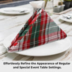 Urban Villa Cloth Napkins (Set of 12) 20x20 Inches 100% Cotton Dinner Napkins Hotel Quality Reusable & Washable Table Dinner Napkins for Home & Weddings -(Christ Checks)