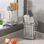 Kitchen Utensil Drying Rack,304 Stainless Steel Chopsticks Spoon Fork Knife Drainer Basket Flatware Storage Drainer, Dish Drainer for Kitchen Counter