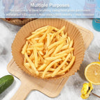 100PCS Air Fryer Disposable Paper Liners Fit 3-5QT Non-Stick Air Fryer Parchment Paper Air Frying Roasting Microwave Basket Oil-proof Resistant Baking Parchment Paper Thick (Round, 6.5inch)