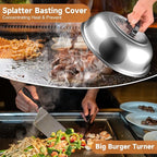 Griddle Accessories Kit, 27Pcs Grilling Accessories Set for Blackstone and Camp Chef, Flat Top Griddle Accessories Set with Scraper, Enlarged Spatulas, Basting Cover for BBQ