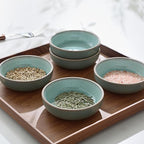 famiware Nature Ceramic Soy Sauce Dish, Dipping Bowls Set of 6, 3 oz Dipping Sauce Bowls/Dishes/Cups/Plates, Small Serving Bowls for Side Dishes, Condiments, Sushi, Appetizer, Dessert, Verdure