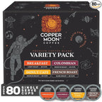 Copper Moon Single Serve Coffee Pods For Keurig K-Cup Brewers, Light Medium & Dark Roast, Variety Pack, 80 Count