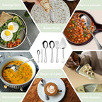 Serving Utensil Set,6piece Serving Utensil Setwith Serving Spoons，Serving Forks，Serving Tongs Soup Ladle and Pie Server Buffet Catering Serving Utensils,Dishwasher Safe (5.5-11Inch-Serving Set-6pcs)