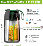 Blockhütte Small Thermos for hot Food Kids - 18 oz | Wide Mouth Food Flask with Spork & Brush | Stainless steel Soup Flask | Insulated Food Jar 14h Hot | Soup Thermos for Adults