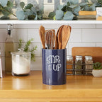 DII Kitchen Accessories Retro Collection Ceramics, Utensil Holder, Nautical Blue