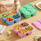 6 Pcs Snack Box Container Set, Reusable 3&4 Compartment Meal Prep Snack Containers for Adults Kids Toddler, BPA-Free Divided Lunchable Container for School, Work and Travel (Multicolor)