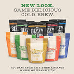 Bizzy Organic Cold Brew Coffee | Light & Bright Blend | Coarse Ground Coffee | Light Roast | Micro Sifted | Specialty Grade | 100% Arabica | Brew Bags | 4 Count | Makes 14 Cups