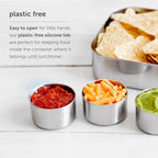 LunchBots 2.5 oz Stainless Steel Dressing Container for Condiments, Dips, Snacks, Dipping Sauce Cups with Silicone Lid, Fits in Lunch Bags and Bento Boxes - Set of 2 (Aqua)