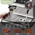 Garvee Espresso Machine With Grinder, 20 Bar Professional Coffee Maker With Milk Frother Steam Wand for Cappuccino, Latte, Macchiato, 95 oz Removable Water Tank, Smart PID Temperature Control