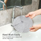 SHACOS 8 Inches Trivets for Hot Dishes, 4 Pieces Heat-Resistant Trivets Mats for Kitchen, Cotton Pot Holders for Hot Pots and Pans, Hot Pads for Countertops and Table, Gray and Light Gray