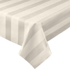 Luxury Table Protector Pad, 2 in 1 Table pad + Great Looking Tablecloth - Heat Resistant, Spill & Stain Proof - Flannel Backing (Ivory - Silk Stripe, 54x108)