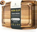 Cutting Board Wood Chopping Board Double Sided Charcuterie Boards Serving Board Kitchen Essential House Warming Hostess Host Gift Serving Tray for Christmas Wedding Birthday Anniversary Khaki Brown