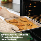 Zenlogy 9x13 Parchment Paper (100 sheets) - Unbleached, High Heat, Non-stick, Pre-cut Baking Paper for Quarter Sheet Pans - Great for Baking, Roasting, Wrapping, Dehydrator, and so much more