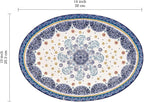 Bico Blue Talavera 16 plus 14 inch Oval Platters Set, Set of 2, Microwave and Dishwasher Safe, for Serving Fish, Chicken, Turkey