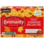 Community Coffee Spiced Pumpkin Pecan Pie Flavored Keurig Coffee Pods, 10 Count, Limited Edition, Medium Roast, 10 count (Pack of 1)