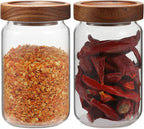 Small Glass Jar with Lids Mini Glass Bottle Glass Storage Canister Borosilicate Glass Containers for Spice Ground Nut Pasta Sugar Candy Tea (6.7oz（200ml)-2 PACK