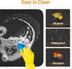Heat Resistant Mats for Countertop - Fireproof 16x20in Heat Resistant Mats for Air Fryer - Kitchen Countertop Protector for Air Fryer, Coffee Maker, Stand Mixer, Toaster, Oven 2PCS - Black