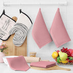 Homaxy 100% Cotton Waffle Weave Kitchen Dish Cloths, Ultra Soft Absorbent Quick Drying Dish Towels, 12 x 12 Inches, 8-Pack, Dried Rose