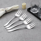 Stainless Steel Serving Forks, E-far 4-Piece Metal Hostess Serving Utensils Set for Meat Catering Buffet Party Kitchen Restaurant, Non-toxic & Dishwasher Safe