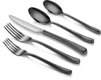 Artaste Rain II Forged 18/10 Stainless Steel (Black (Service for 4), (Flatware 20-Piece Set))