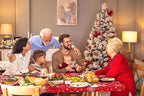 homing Rectangle Table Cloth Cover, Waterproof Polyester Elastic Fitted Tablecloth, Fits for 8 Foot Folding Tables, Washable Table Protector for Christmas, Holiday, Party (Snowflakes, 30" x 96")