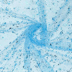 Artoid Mode 6PCS Light Blue Gauze Table Runner 120 Inch 10FT, Glitter Metallic Foil Sheer Dining Wedding Anniversary Holiday Table Decor for Home Party