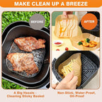 Vailnd 9inch Square Air Fryer Disposable Paper Liners, 125PCS Non-Stick Food Grade Parchment Liner, Oil Resistant, Waterproof, Food Grade Baking Paper for 8-12 QTMicrowave