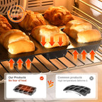 HONGBAKE 2 Pack Mini Loaf Baking Pans 8-Cavity, Nonstick Small Cornbread Pan, Tiny Banana Bread Pan Set, Heavy Duty Brownie TIn, Dark Grey