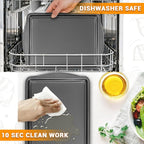 Baking Pan Set of 3 - Carbon Steel Baking Sheets with Cooling Racks, 13/15/17 Inch, Nonstick Cookie Sheets for Baking, Rust & Warp Resistant & Stackable, Nontoxic & Heavy Duty & Easy Clean