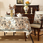 ISAENNE Designer Vintage Linen Rectangular Tablecloth,Floral and Bird Pattern Elegant Table Cloth,Fall Wrinkle Resistant Decor Tablecloths for Dining Kitchen Party Christmas,55"*87"-Murad A