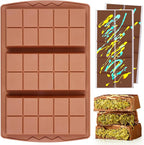 1 Pc Chocolate Bar Mold Deep Large Chocolate Molds Silicone Break Apart Thick Silicone Molds for Candy Bar (10 Snap）