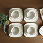 Stone Lain Cairo 12-Piece Dinnerware Set Stoneware, Plates and Bowls Set, Microwave and Dishwasher Safe, Includes Dinner and Salad Plates, Cereal Bowls, Dish for 4, White Speckled